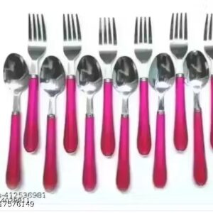 Private Label Stainless Steel 6 Spoon Set Purple Colour