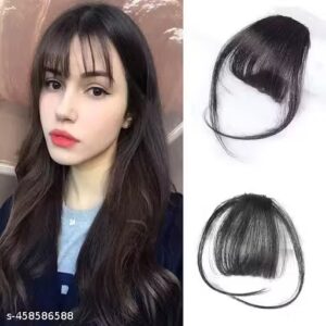 Private Label PrimeLook Clip In Front Bang Fringe Extension Piece Thin Black