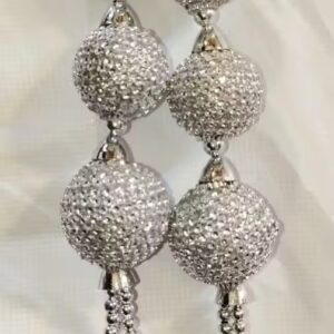 Private Label Latkan Handmade lehanga Latkan Wedding Heavy and Ethnic Broche Hanging Tassels Silver Colour Pack Of 2