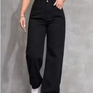 YouSta Women Straight Fit High Rise Black Jeans 26 Size