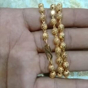 Private Label Golden Colour Short Mohan Mala For Women