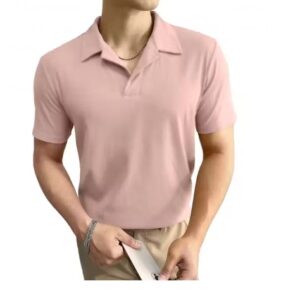 LEOTUDE Mens Colorblocked Regular Polo CREAM Tshirts 2XXL