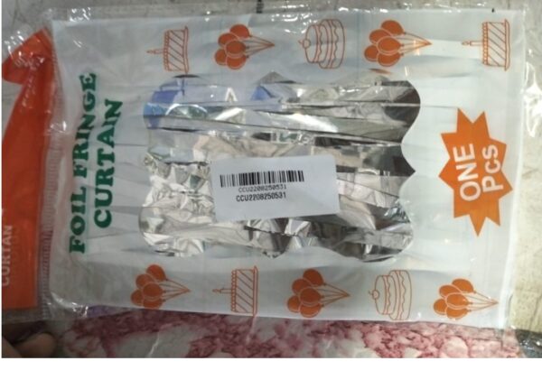 Private Label Happy Birthday Decoration Kit Silver Curtains
