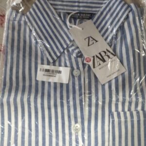 Private LabeL BOYS SHIRT 36 BLUE NAD WHITE