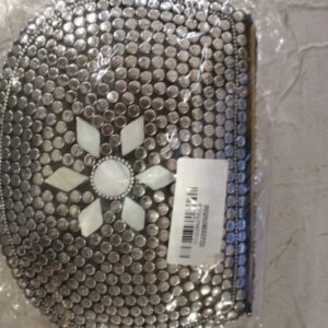 Private Label Handmade Metal bag Silver 3half Flowers style Clutch