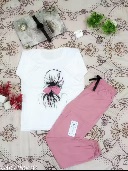 Private Label New Stylish Trendy Partywear Tshirt And Bottom Sets 24 Size White And Pink