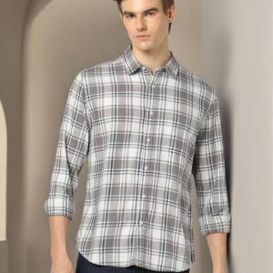 DNMX Men Checked Regular Fit Shirt grey L