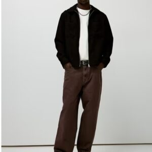 H AND M Men Baggy Canvas Trousers brown M