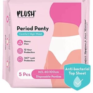 Plush Comfort High Waist Disposable Period Panties For Heavy Flow M L 5 pcs