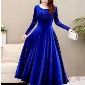 Private Label BLUE Velvet DRESS XL