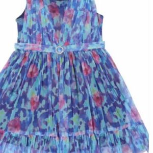 Doodle Girls Floral Printed Net Fit Flare Dress Size 6y
