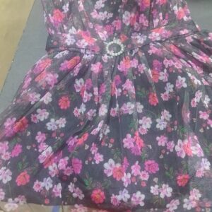 Private Lable Doodle Girls Floral Printed Net Fit Flare Dress Size 1 to 2y