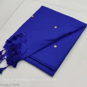 Private Label Women Royeal Blue Colour Cotton Saree
