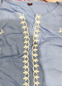 Private Label Womens Light Blue Kurta And Off White Colour Pant Set M Size