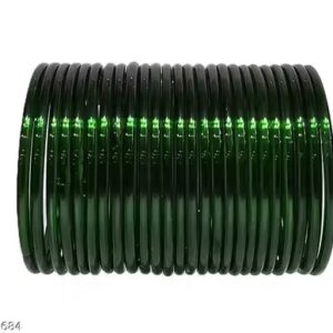 Private Label Charming Plain Glass Bangles Green Colour For Women Free Size
