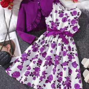 Private Lable Trendy Stylish Printed Frock Dresses For Girls Size 28 Multicolour