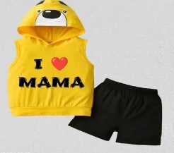 Private Label Boys Clothing Set Yeallow And Black Colour 16 Size