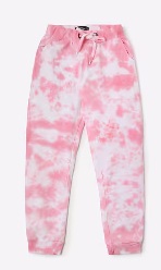 RIO GIRLS Tie And Dye Print Cuffed Track Pants Whte 67cm