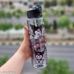 Private Label Transparent PC Water Bottle with Straw Coffee Cup Cute Cat Designs