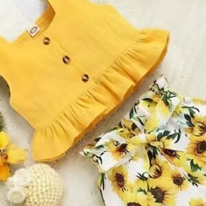 Private Label Kids Girld Dress Yellow Colour Freee Size