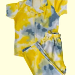 Private Label Kids Boys Shirt And Pant Set Yellow And Grey Colour Free Size