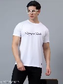 Private Label Round Neck Typography White Mens Tshirt White XL Size