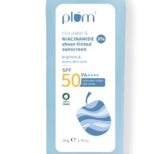 Plum Rice Water 3 PERCENT Niacinamide Sheer Tinted Sunscreen SPF 50 PA 50gm