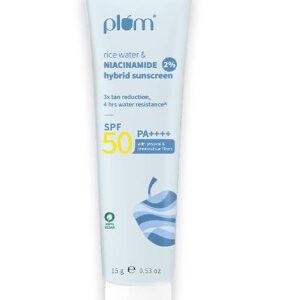 Plum 2 PERCENT Niacinamide AND Rice Water Sunscreen SPF 50 PA 15g