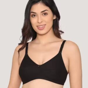 Private Label Cotton Everyday Bra For Women Black Colour Free Size