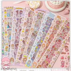 Private Label Cute Cartoon Theme Kawaii Stickers 20 Pet Sheets Pink