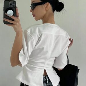 Savana Women White Colour Crop Top S Size