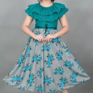 Private Label Agile Elegant Girls Frocks Teal Colour 36 Size
