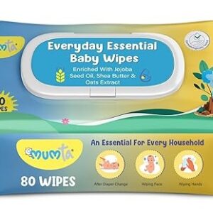 Mumta Everyday Essential Baby Wipes With Lid 80 pc
