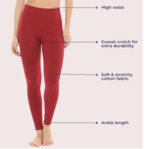 Adira Leggings for Women Ankle Maroon 3XL