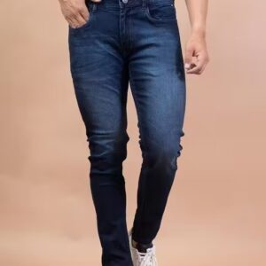 Private Label Cotten Poly Blend knitted Denim Jeans Dark Blue Colour 32 Size