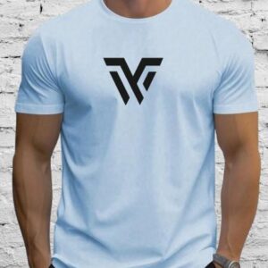 Private Label Mens Cotton Priented T Shit Xl Size Sky Blue Colour