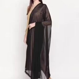 Private Label New latest Chiffon Dupatta For Women Black Colour
