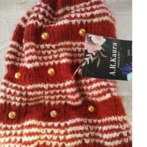 Private Label women woolen cap FREE SIZE RED
