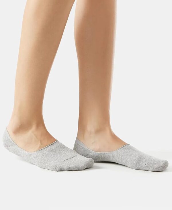 Jockey 7484 Womens Microfiber and Compact Cotton Stretch No Show Socks Grey Colour