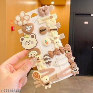 Private Label New Buy Trending Teddy Bow Hair Clips mULTI cOLOUR