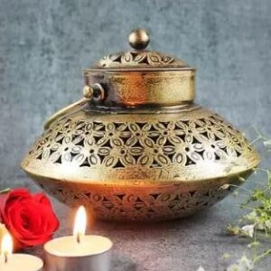 Chandra Craft House Handicraft Iron Small Handi Dhoop Degchi And Tlight Candle Holder