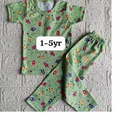 Private Label Printed Pyjama Set for Girls Sleepwear Night Suit Free Size