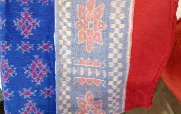 Private Label Womens Beautiful Pasapalli Pata Sambhalpuri Papa Silk Sarees Blue