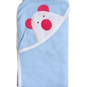 Private Label Soft Cotton Baby Hooded Wrapper Blanket with Cute Bear