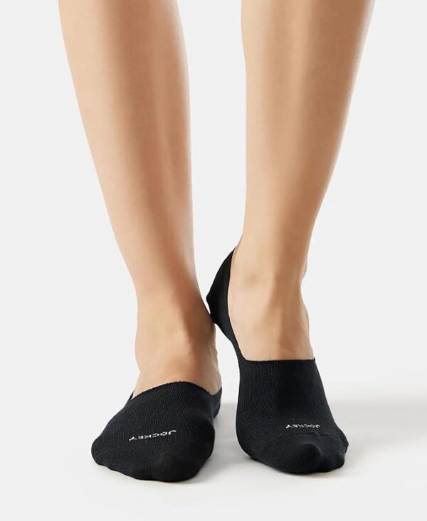 Jockey Womens Microfiber and Compact Cotton Stretch No Show Socks Black