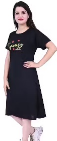 Private Label Womens and Girls Printed Long TShirt Black XL Size