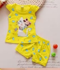 Private Label Girls Top And Shorts Set Yellow Colour 24 Size