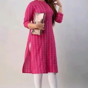 Private Label Woman kurta and pant set With Dupatta PinkColoue M Size