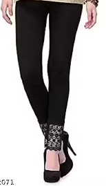 Private Label Stylish Ankle Length Leggings for Women Black Free Size