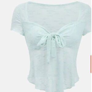 Savana Front Bow Sash Versatile Top S SKY BLUE